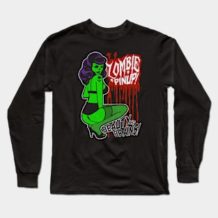 Bombshell Zombie Pinup Long Sleeve T-Shirt